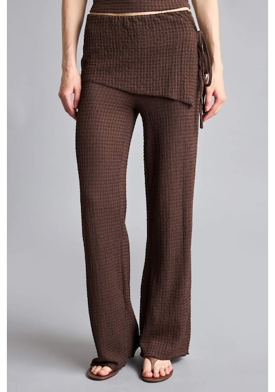 Defacto Wıde Leg Bürümcük Pantolon H4977ax26smbn341 Kahve-bn341