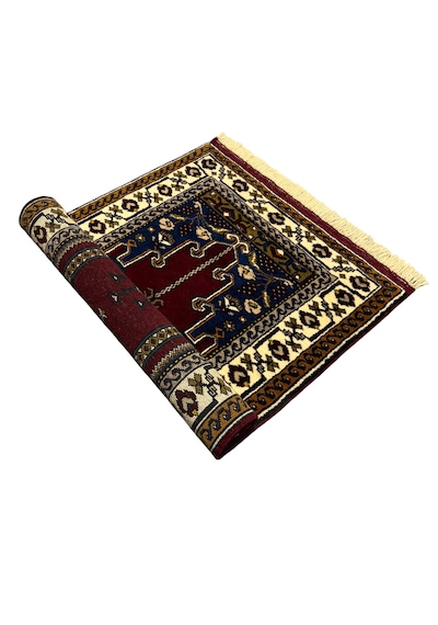 El Dokuma Sıfır Yahyalı Namazlık 80x130 Kök Boya %100 Yün Seccade Kırmızı