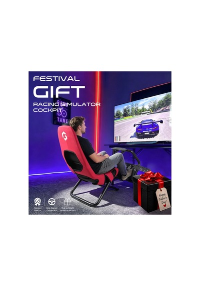 Gofpr-6021 Flex Pro Yarış Oyun Simülatörü Kokpiti - Kırmızı/siyah Kırmızı - Siyah