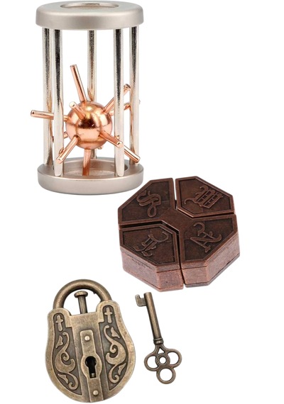 3 Adet Metal Puzzle