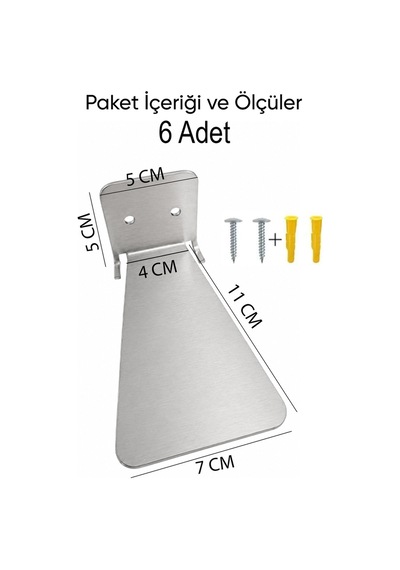 Görünmez Dekoratif Sihirli Duvar Kitaplığı Dayanıklı Metal Kitaplık Duvar Rafı 6 Adet Diğer