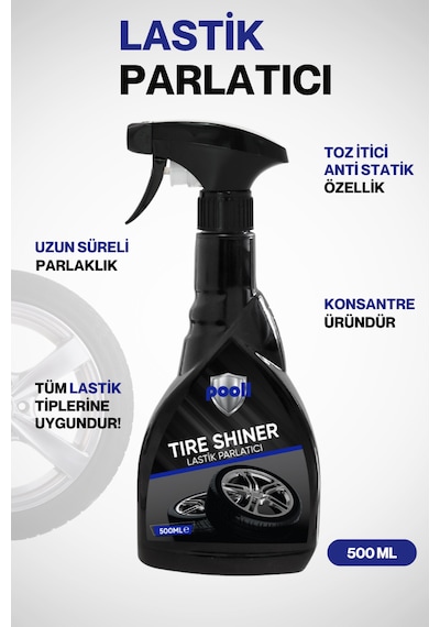 Pooll Lastik Parlatıcı Sprey 500 Ml Araç Lastik Tampon Parlatıcı Sprey