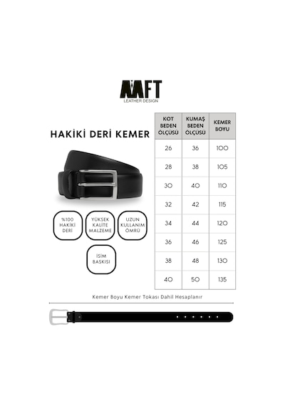 Mft Leather Hakiki Deri Erkek Kemer Saraç Dikişli, 4 Cm, Lacivert 7602 Lacivert