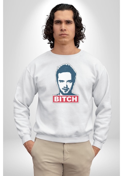 Breaking Bad Unisex Beyaz Baskılı Sweatshirt Beyaz