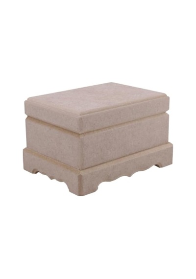 Dikdörtgen Küçük Boy Boyasız Ham Ahşap Mdf Kutu, 11x15cm, Bej