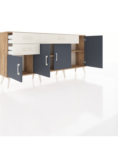 Arges Konsol 3 Raflı 3 Çekmeceli 4 Kapaklı 176x30x83 Çam-antrasit/aytaşı Antrasit/aytaşı Arges Konsol 3 Raflı 3 Çekmeceli 4 Kapaklı 176x30x83 Çam-antrasit/aytaşı Antrasit/aytaşı