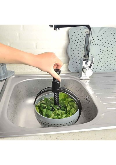 Hızlı Salata Kurutucu Süzgeç- Dönerli Süzgeç Dev Boy - Elm-01-768334 Çok Renkli