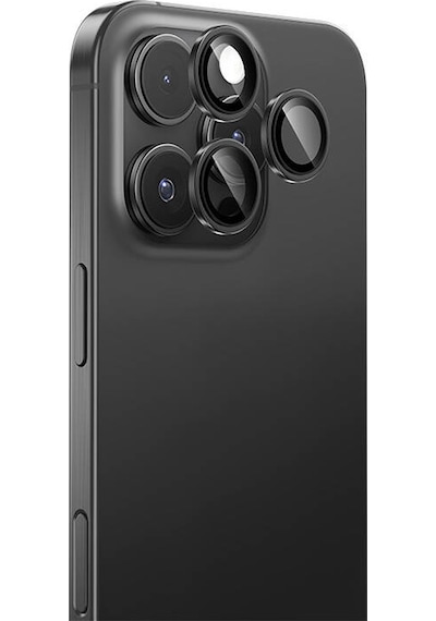 Apple Uyumlu   iPhone 16 Pro Max Benks Dr Safir Kamera Lens Koruyucu Siyah