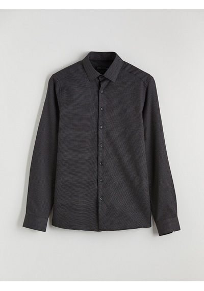 Lcw Busıness Gri Slim Fit Desenli Armürlü Erkek Gömlek