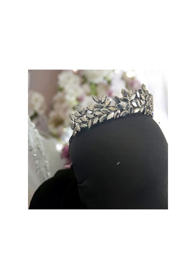 Kristal Taşlı Zarif Gelin,kına,nişan,söz,after,bride,party Taç Antrasit - 707821550 Antrasit
