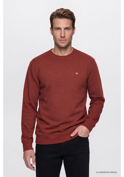 Wrangler Pamuklu Selanik Regular Fit Erkek Sweatshirt W2620080810 Kiremit