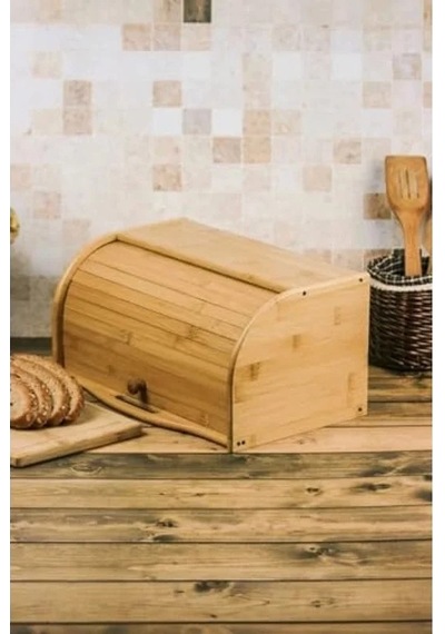 Bambu Kapaklı Büyük Ekmek Dolabı, Çok Amaçlı Kullanım İçin Uygun A