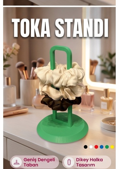 Toka Standı Saç Tokası Düzenleyici Masaüstü Organizer Yeşil