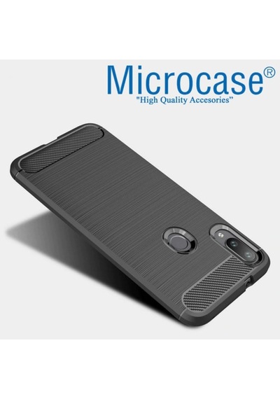 Samsung Uyumlu Galaxy M20 Brushed Kilif + Tam Kaplayan Çerçeveli Cam 350408087