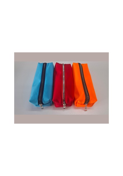Kalemlik 3lü Set/paket Organizer Makyaj Çok Amaçlı Pinterest Okula Dönüş Çantası Tek Bölmeli Neon Turkuaz+kırmızı+neon Oranj