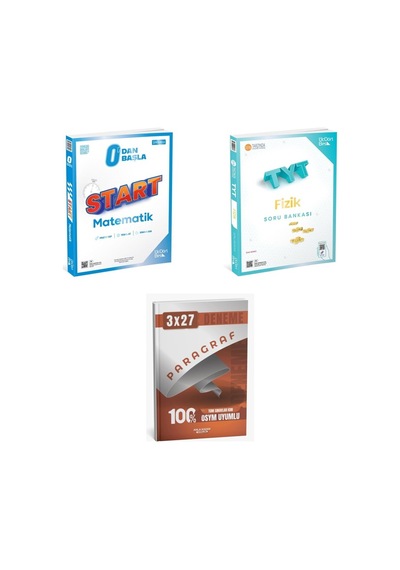2027 2027 Tyt Üçdörtbeş Sıfırdan Başla Start Matematik + Fizik Soru + Anla Kazan Paragraf Deneme 3'lü Set