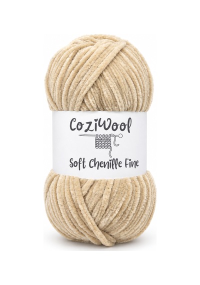 Kadife İp Soft Chenille Fine 5'li Paket 5x100 Gr 160 Mt El Örgü İpi Kum Bej - 925144855