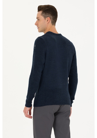 U.s. Polo Assn. Yuvarlak Yaka Desenli Lacivert Erkek Kazak 1678184 001