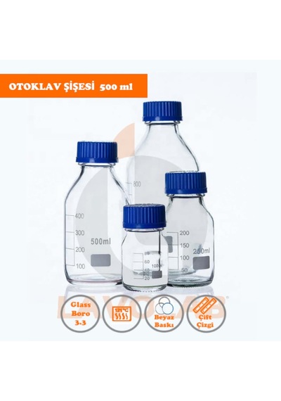 500 Ml Otoklav Cam Şişe - Vida Kapaklı