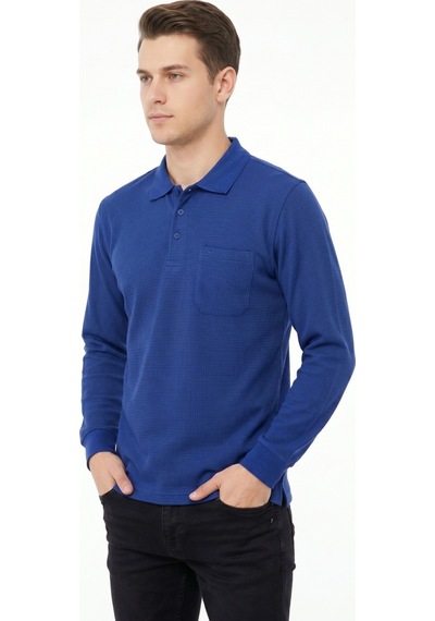 Dynamo Erkek Mevsimlik Polo Yaka Cepli Sweatshirt Bgl-st05366 Indigo