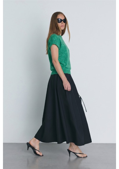 Suud Collection Yeşil Robe Kısa Kollu Kazak
