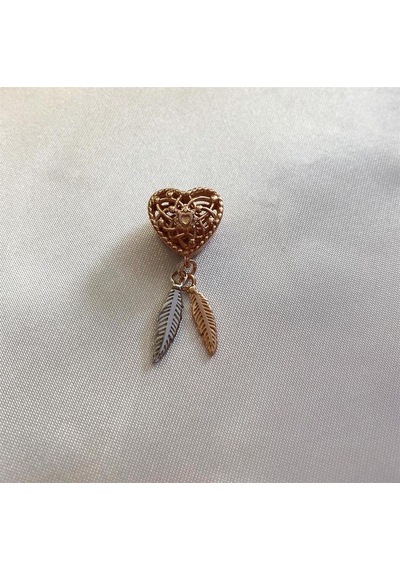 Celikchi Kadın Gümüş Bileklik Rose Kalpli Rüya Kapanı Charm