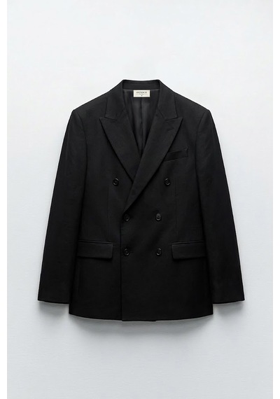 Antioch Modal Karışımlı Relaxed Fit Erkek Blazer Ceket Siyah