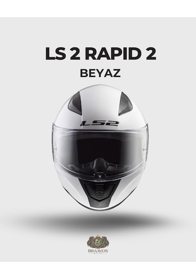 Ls 2 Rapid 2 Kapalı Beyaz Kask Açık Beyaz