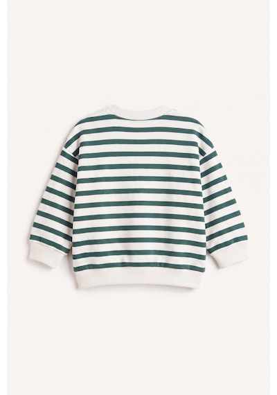 Defacto Oversize Bisiklet Yaka Çizgili Sweatshirt Erkek Bebek I4401a526wngn1116 Yeşil-gn1116