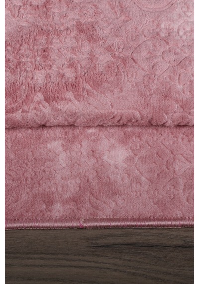 Nova Pudra Büyük Ebat 80x150 + 50x80 Cm 2'li Banyo Halısı Paspas Pembe
