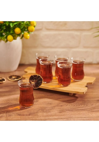 Lav Optikli Klasik Çay Bardağı 72 Parça Çay Bardak Şeffaf