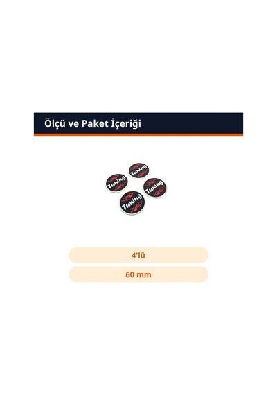 Trobus Jant Göbeği Alüminyum Yapıştırmalı Tuning Yazılı 4'lü 60 Mm
