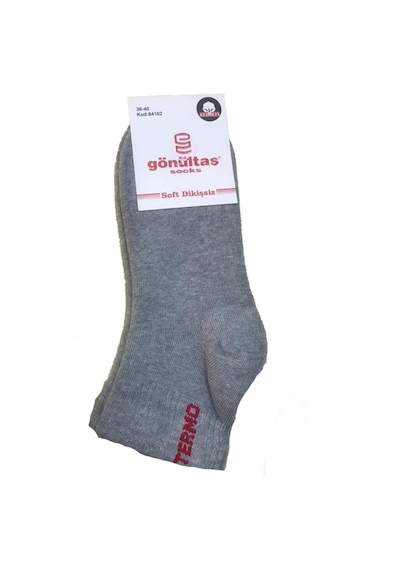 6 Çift Gri Renk Dikişsiz Termal Çorap Gri