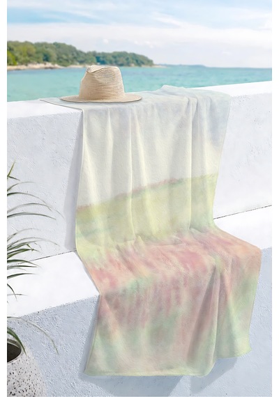Pastel Batik Degrade Plaj Havlusu - Soft Renk Geçişli Havuz Deniz Banyo Hızlı Kuruyan Sahil Örtüsü Sessiz Rüyası