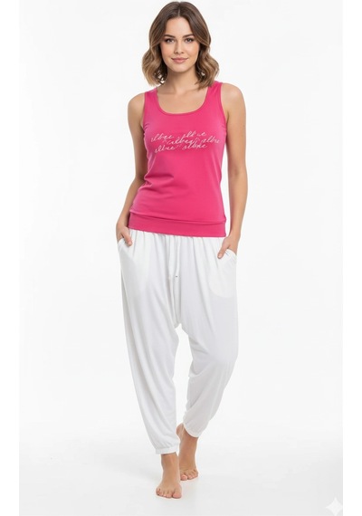 Şahinler Bayan Yazlık Poly Şalvarlı Pijama 21519 Yeşil