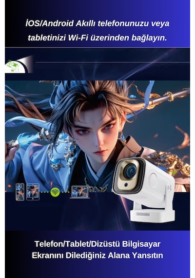 Wearfitpro Hy260 Pro 1080p Ultra 4k Kısa Mesafeli Projeksiyon Cihazı Android Wifi Otomatik Odaklı Projektör