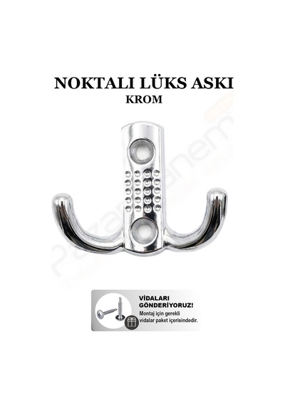 Nokta Askı Lüks Vestiyer Duvar Dolap Elbise Askısı Krom