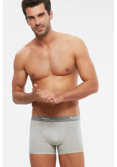 Kom Tight Pamuklu 2'Li Erkek Boxer - Gri