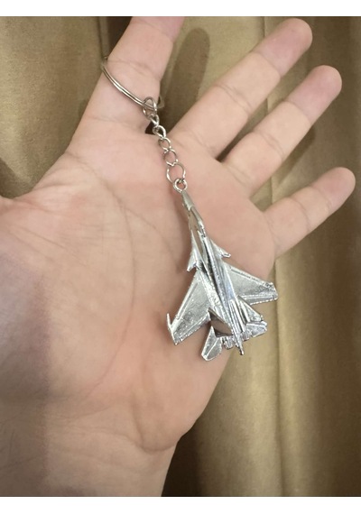 Herşey Nota Savaş Uçağı Uçak Hostes Pilot Gümüş Metal Anahtarlık