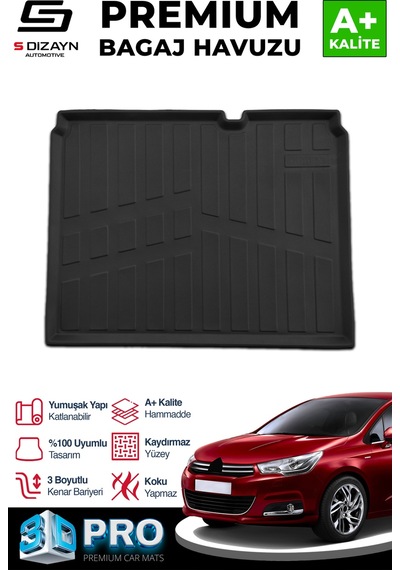 S-dizayn Citroen C4 3d Pro Bagaj Havuzu 2010-2018 A+ Kalite