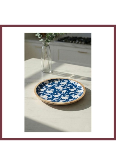 Storeşahin Mango Agacı Servis Tabağı & Sunum Tabağı 25 Cm Desenli Shn0720 Çok Renkli