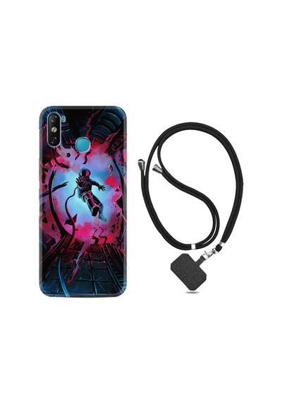 Infinix Smart 4 Kılıf Boyun Askılı Astronot Attack 1702
