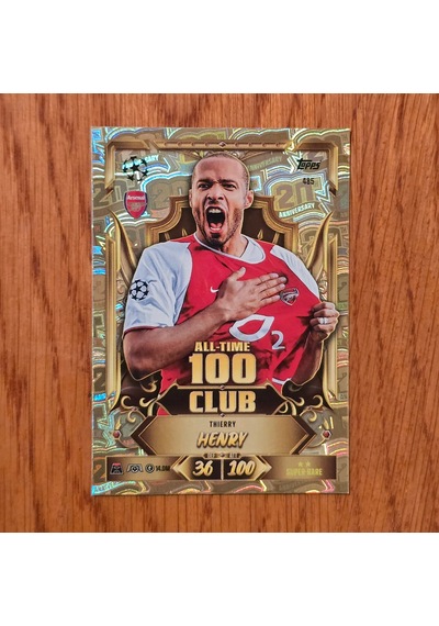 Topps Match Attax 2027 Thierry Henry 100 Club Oyun Kartı