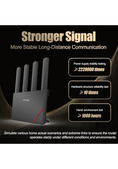 H3c Magic Nx30, Dual Band, Wifi 6, 3000mbps, 4port Gigabit, 4ad Anten, Masaüstü, Router, Access Point
