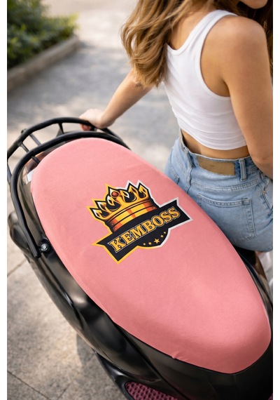 Pembe Universal Motor Sele Kılıfı Kadın Scooter Sele Koruyucu %100 Polyester Yıkanabilir Koltuk Kılıfı
