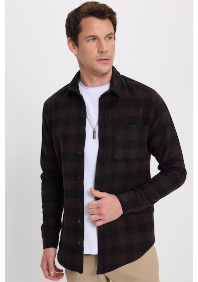 Tudors Erkek Slim Fit Dar Kesim Uzun Kollu Cepli Kareli Dama Desenli Kışlık Oduncu Gömlek-41699 Çok Renkli Tudors Erkek Slim Fit Dar Kesim Uzun Kollu Cepli Kareli Dama Desenli Kışlık Oduncu Gömlek-41699 Çok Renkli
