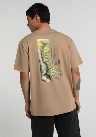 Colin's Colins Relaxed Fit Yuvarlak Yaka Düz Erkek Bej Kısa Kol Tişört Cl1080486 Q1.v2 Beı
