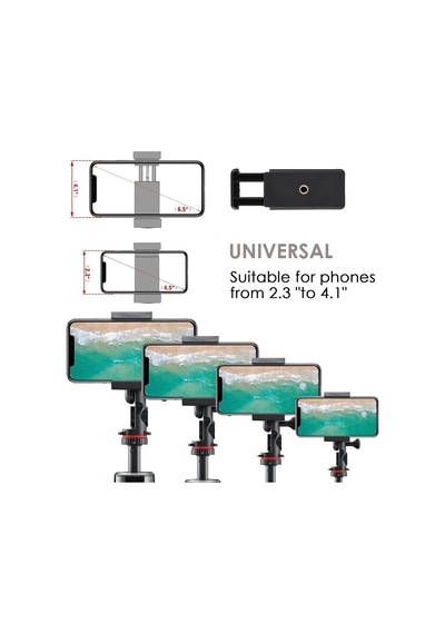 Kyrotech Akıllı Telefon Tutucu, Tripod Montaj Adaptörü, Klipsli Konnektör Başlığı, Selfie Çubuğu Başlığı, Seyahat Mini Tripod Belirtilmemiş