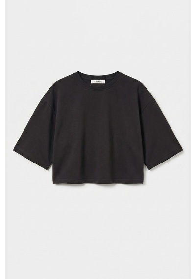 Itsbasic Kadın Siyah Renk S6-1 Oversize Bol Kesim T-shirt Itsbasic Kadın Siyah Renk S6-1 Oversize Bol Kesim T-shirt