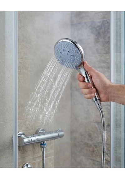 Hubrendy Tekno Spiral Hortumlu 4 Kademeli El Duşu Seti Duvar Askılı Banyo Duş Başlığı Diğer